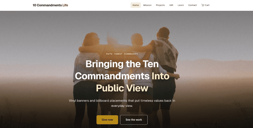 10 Commandments Life homepage